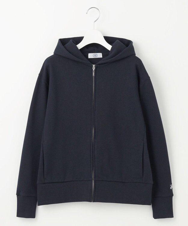 J.PRESS LADIES URAKE フーディー ジップアップ パーカー ネイビー系