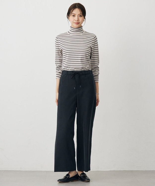 J.PRESS LADIES L 【人気のため新色追加】PRINCE タートルネック ニット トップベージュ×ダークブラウン系