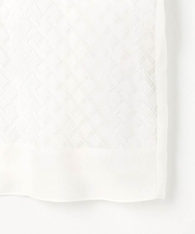 J.PRESS LADIES パウダリーツイルレースコンビ カットソー ホワイト系