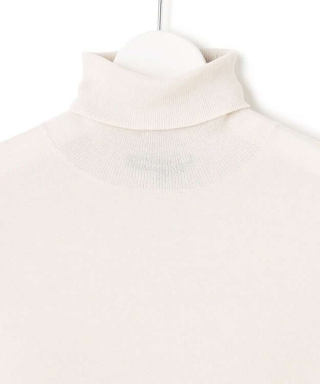 23区 S 【CLASSY.掲載/洗える】スムージーコットン タートルネック ニット ベージュ系