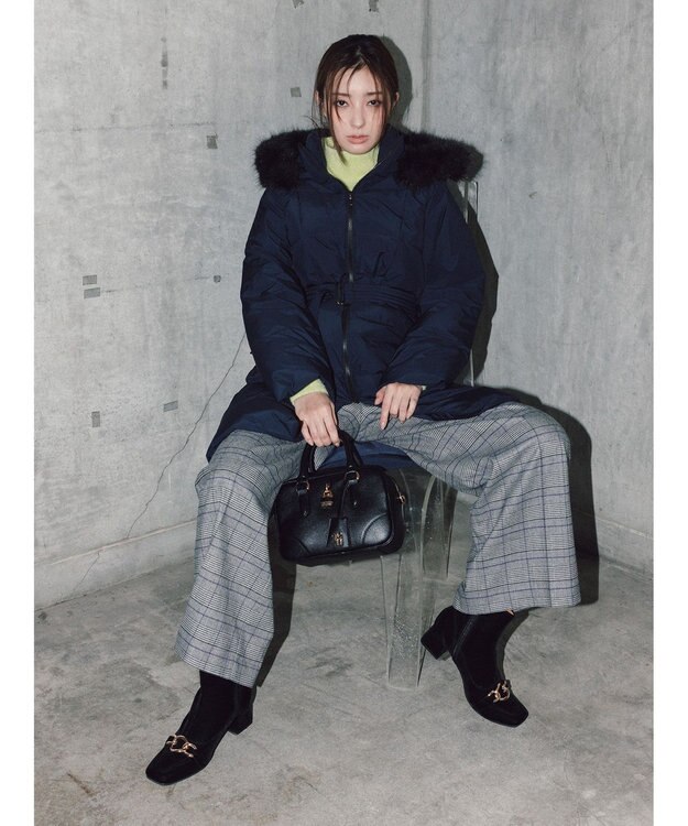 Te chichi 【宮本茉由着用】ハイネックフェザーニット イエロー