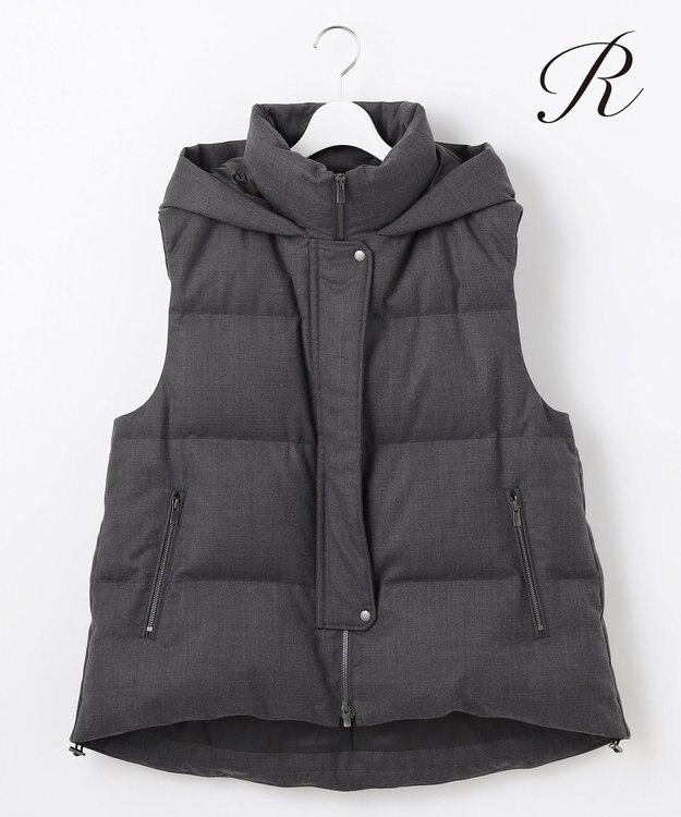 23区 S 【R(アール)】サキソニー ダウンベスト チャコールグレー系