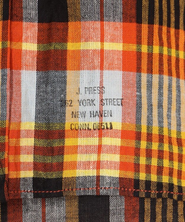J.PRESS MEN インドマドラスチェックシャツ ライトオレンジ系3