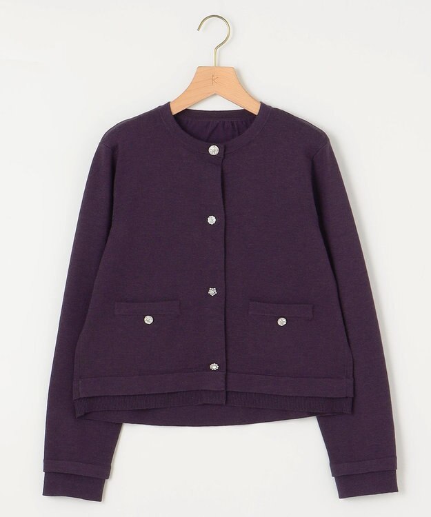 組曲 ビジューニット カーディガン パープル系