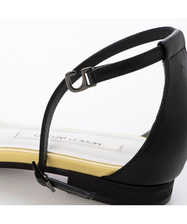 MODE ET JACOMO <MODE ET JACOMO>スリムストラップフラットサンダル ブラック