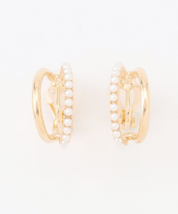 組曲 パールライクメタルアーチ イヤリング ゴールド系