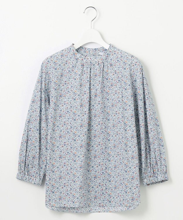 J.PRESS LADIES L 【洗える】Liberty Lilibet＆Hannah Rose スタンドカラー ブラウス ブルー系5