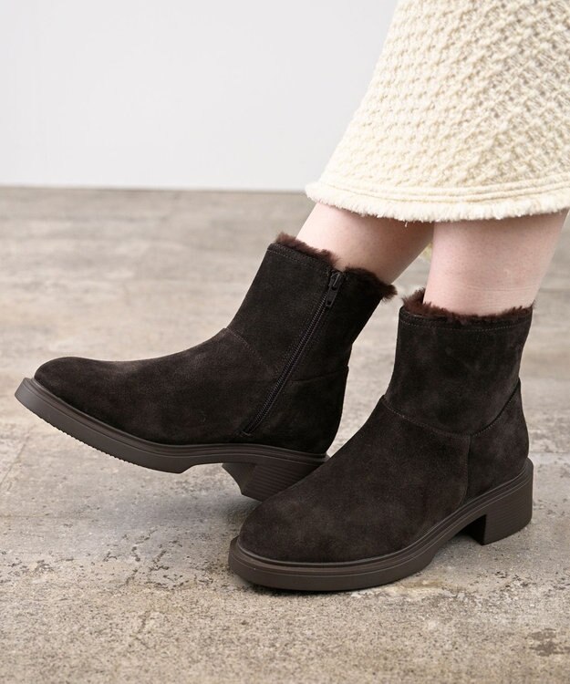 APOM ウォータープルーフムートンブーツ 45 ダークブラウンスエード