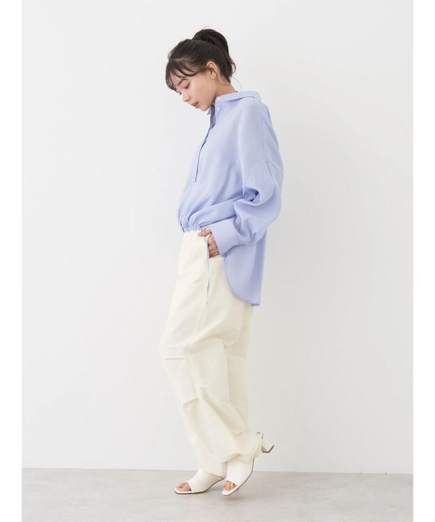 earth music&ecology ドロスト羽織シャツ Blue