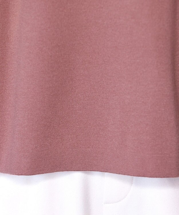 Tiaclasse 【洗える】配色ボタンニットトップス ピンク