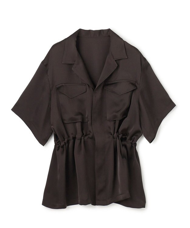 uncrave ライトダブルサテン シャツジャケット ダークブラウン