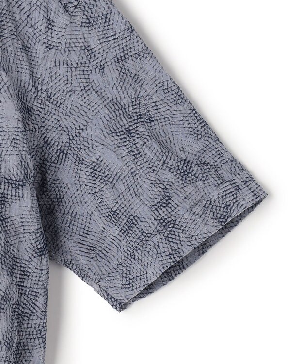 JOSEPH HOMME 【新型】アブストラクトジャガードストレッチ 　レギュラーカラー半袖シャツ スカイブルー系