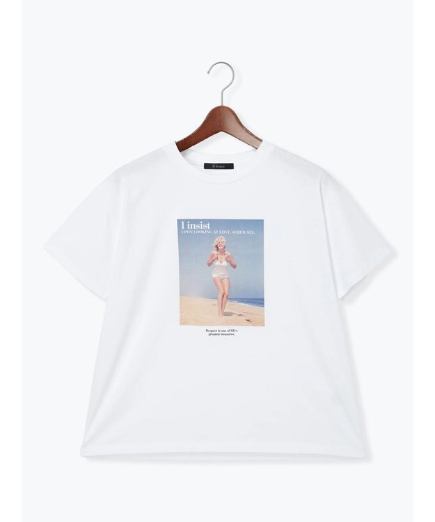 Te chichi マリリンモンロービーチフォトTシャツ オフホワイト
