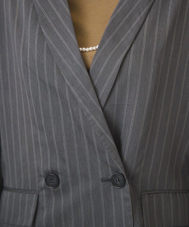 AMERICAN HOLIC シアーストライプジャケット Charcoal Gray