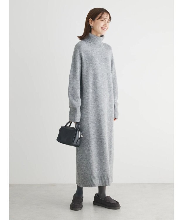 Green Parks タートルニットワンピース Gray