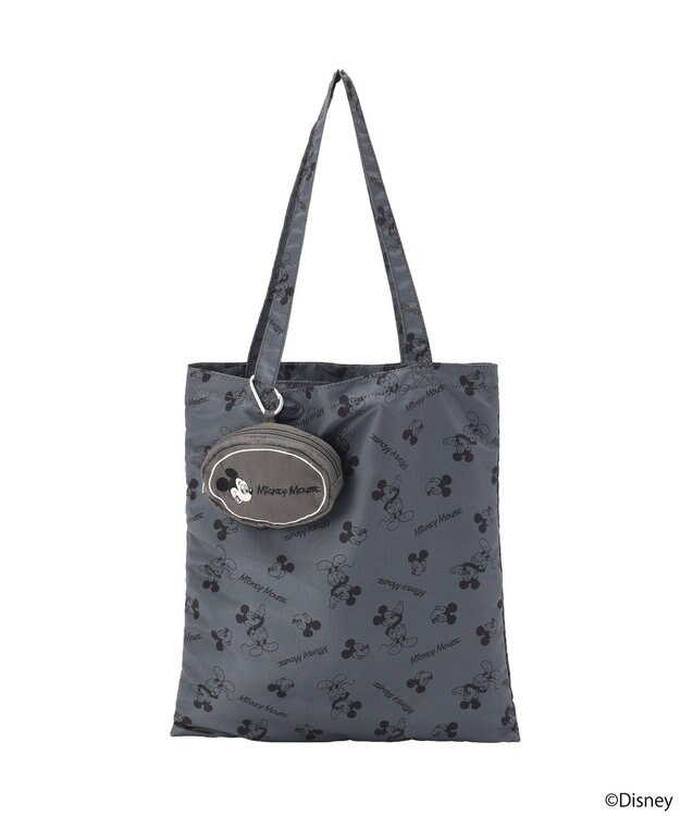 earth music&ecology 【予約】Disney/アソートポーチ付きエコバッグ チャコールグレー
