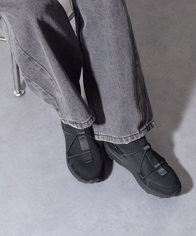 INTER-CHAUSSURES 【BUSSOLA】ニットスリッポンスニーカー ブラック雑材