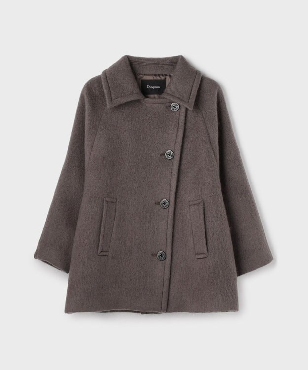 GRACE CONTINENTAL シャギ－ハ－フコ－ト チャコール