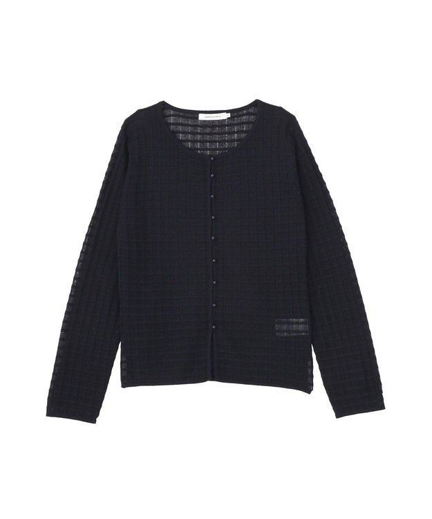 AMERICAN HOLIC シアーチェックカーディガン Dark Navy