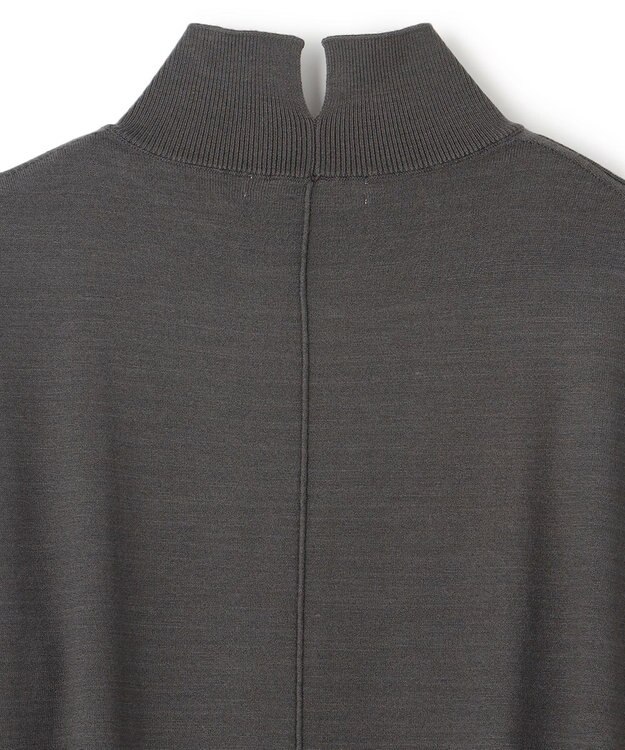 UNFILO 【洗える】ハイネックＩラインニットワンピース チャコール