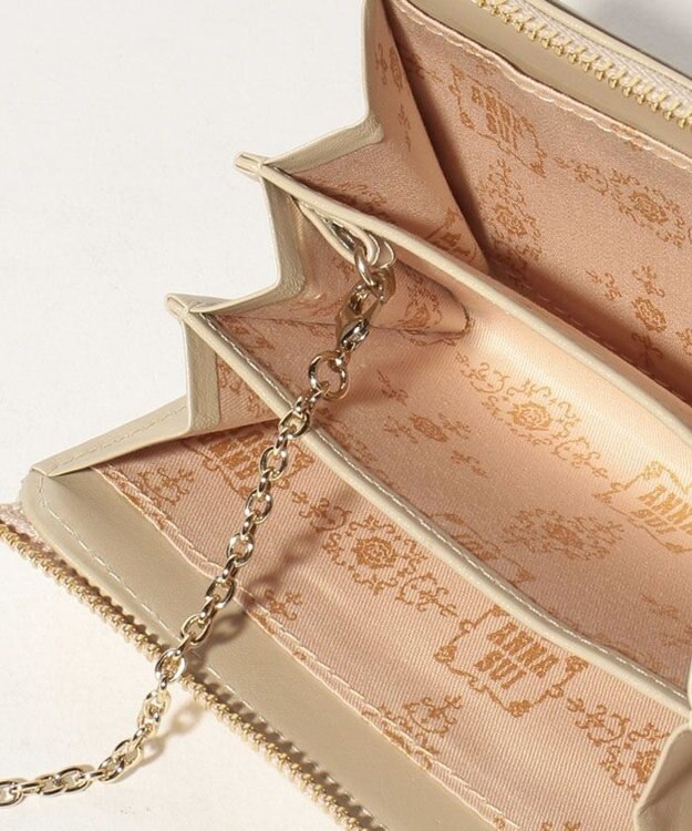 ANNA SUI ローズハート マルチケース ベージュ