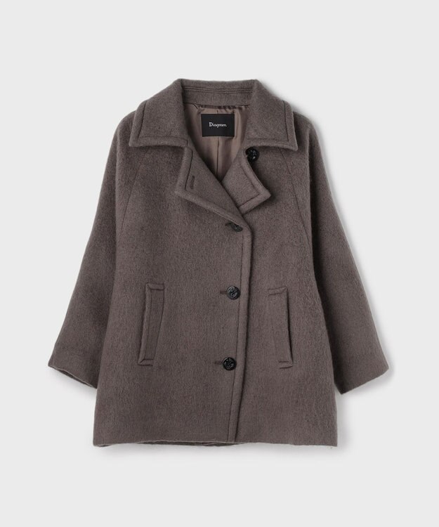 GRACE CONTINENTAL シャギ－ハ－フコ－ト チャコール