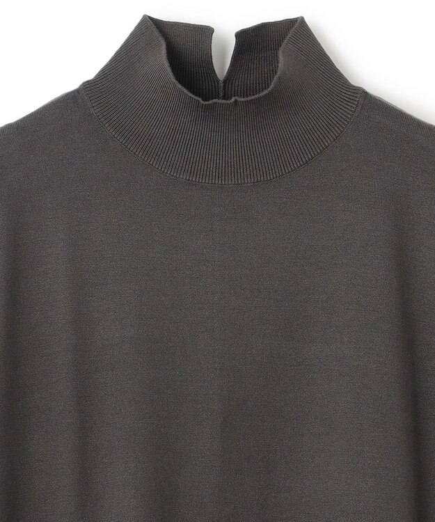 UNFILO 【洗える】ハイネックＩラインニットワンピース チャコール
