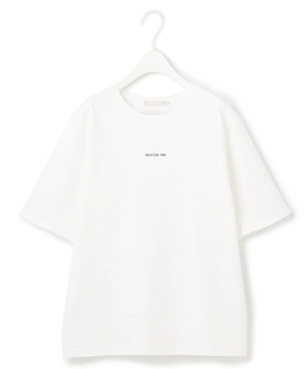 ICB 【接触冷感・UVケア・洗える】ロゴＴＥＥ カットソー ロゴ×オフホワイト系