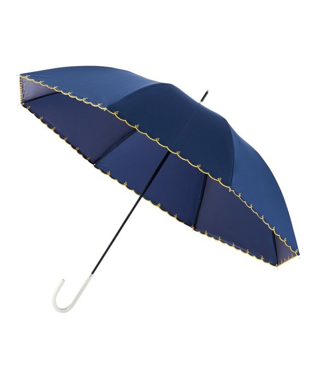 MOONBAT estaa 晴雨兼用 長傘 チェリースカラップ 日傘 遮光 遮熱 UV ディープブルー