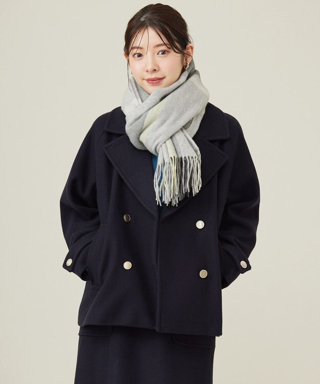 ANY SIS カシミヤミックス ストール ライトグレー系