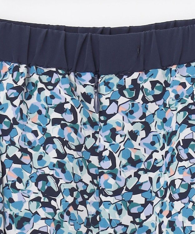 自由区 L 【洗える】フラワーペタルプリント スカート メンソール系