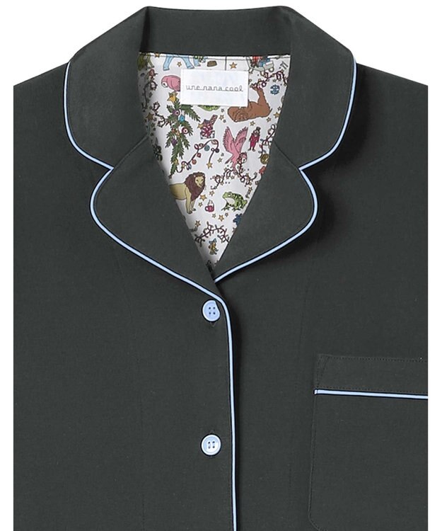 une nana cool 【綿100%】メリークリスマス！パジャマ MADE WITH LIBERTY FABRIC チャコールグレー