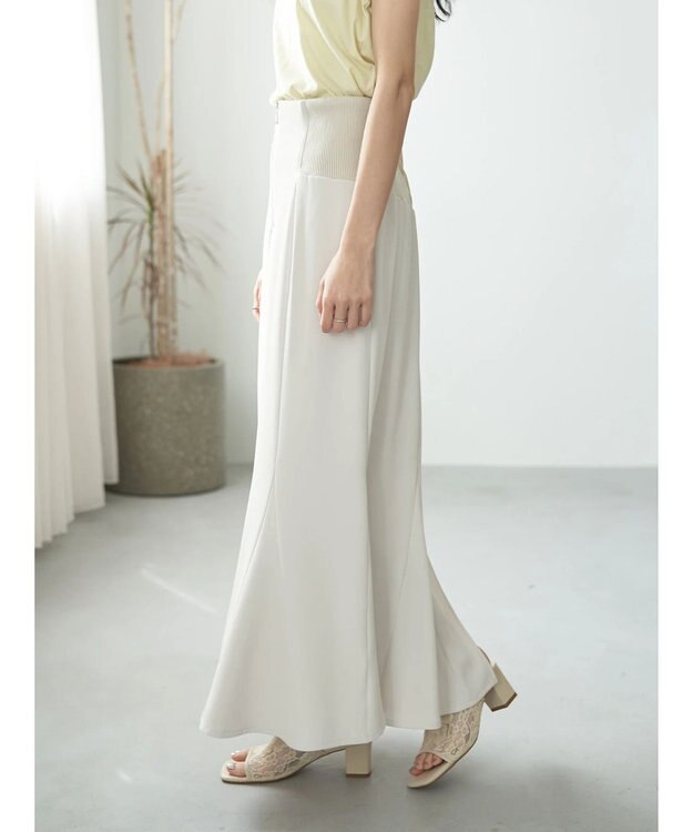 earth music&ecology バックレースサイドリブマーメイドスカート Ecru