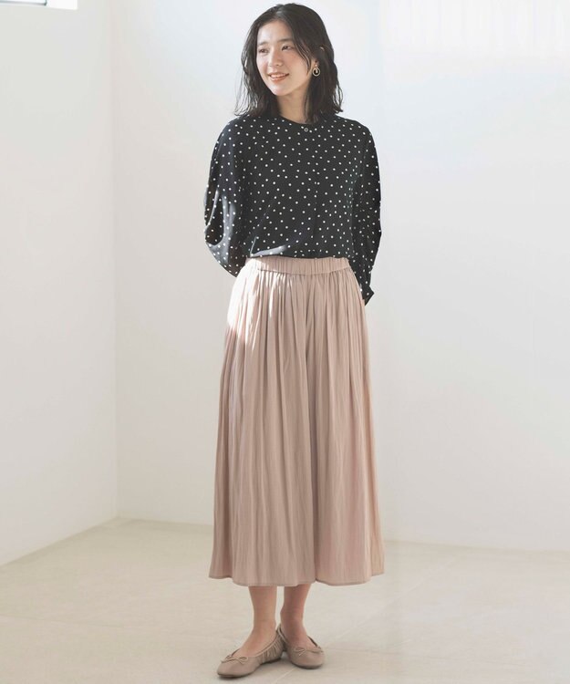 組曲 L ドットジョーゼットプリント ブラウス ブラック系5