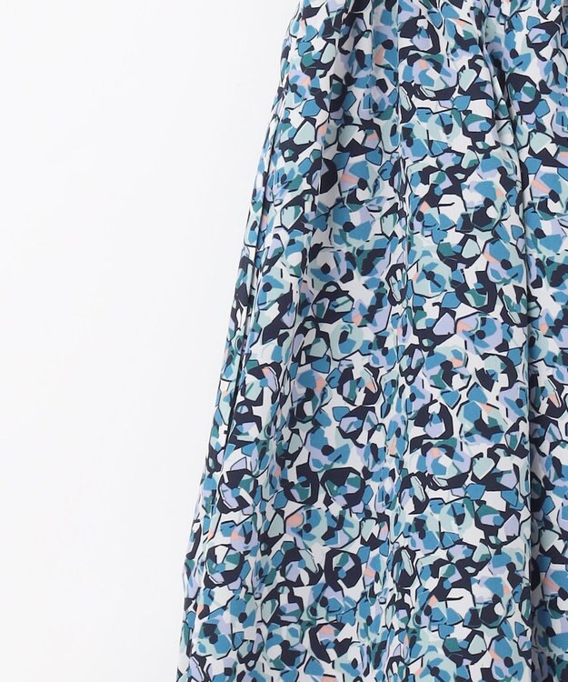 自由区 L 【洗える】フラワーペタルプリント スカート メンソール系