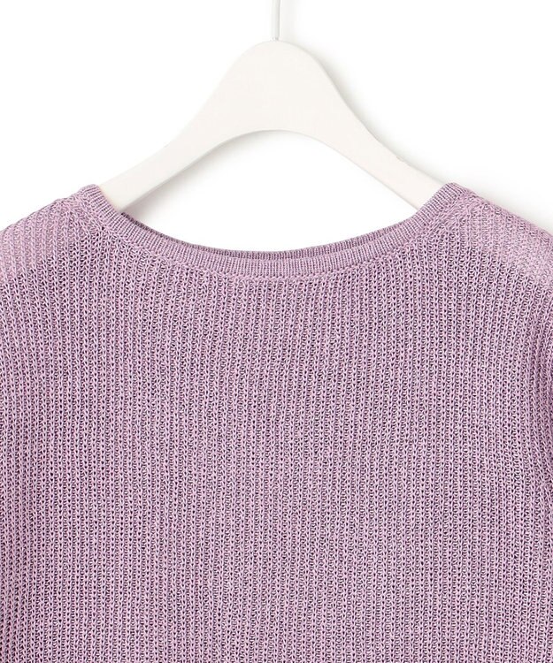 ICB 【洗える】 ペーパーブレンドシャインニット プルオーバー グレープ系