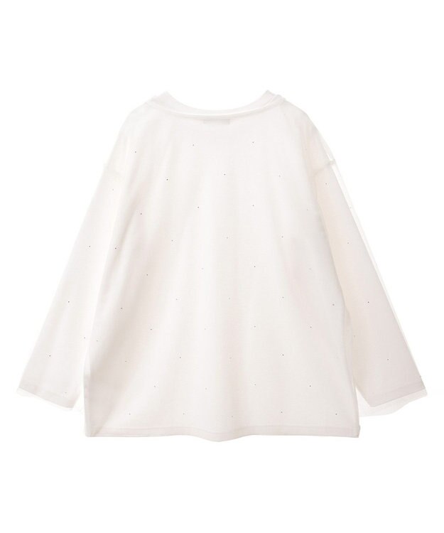 earth music&ecology ラインストーンチュールドッキングプルオーバー Ivory