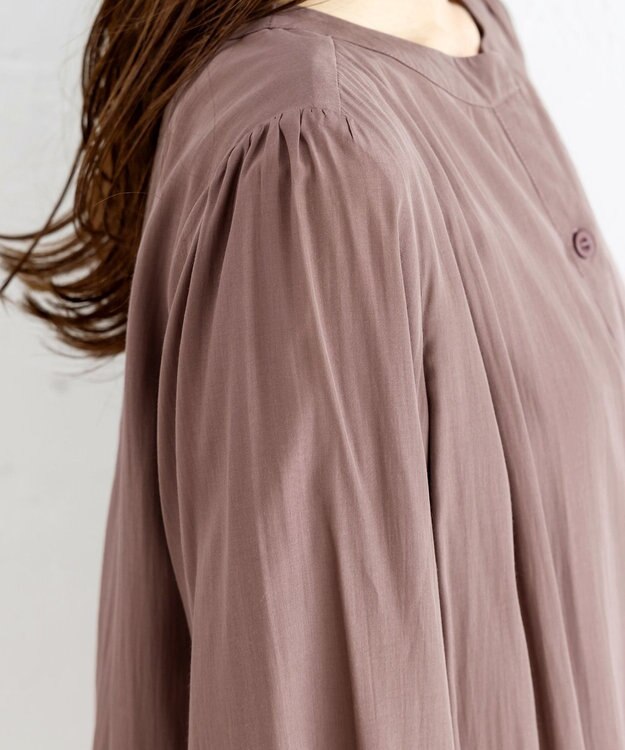 Tiaclasse 【新色追加・洗える】重ねヘムタックブラウス モカ