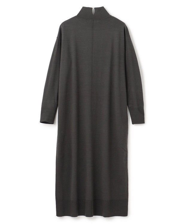 UNFILO 【洗える】ハイネックＩラインニットワンピース チャコール