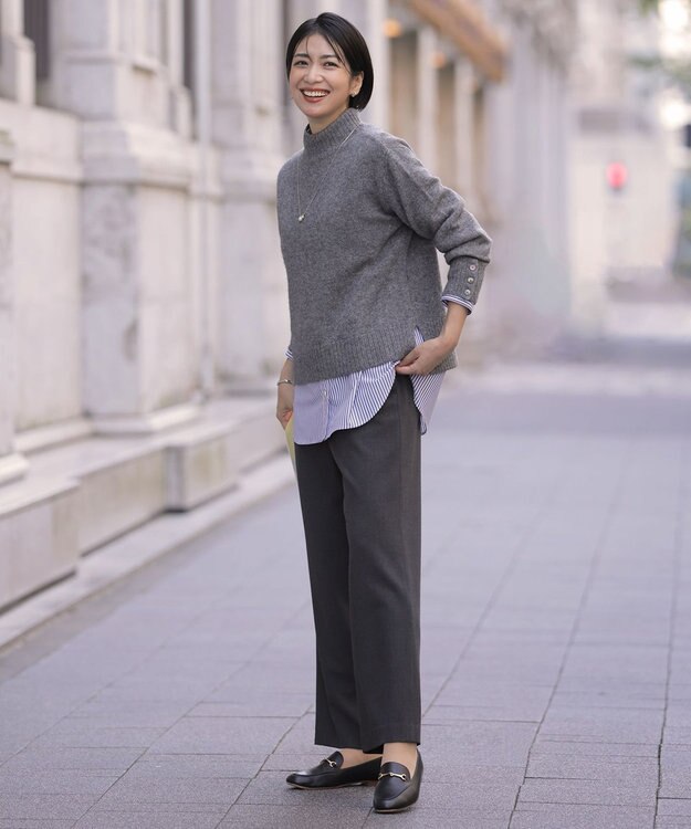 J.PRESS LADIES SOFTサーモ2way ストレート パンツ チャコール系