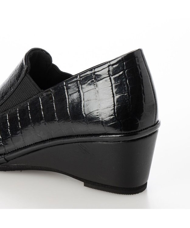 MODE ET JACOMO <D'ICI>ウェッジヒールサイドゴアスリッポンシューズ ブラックビー