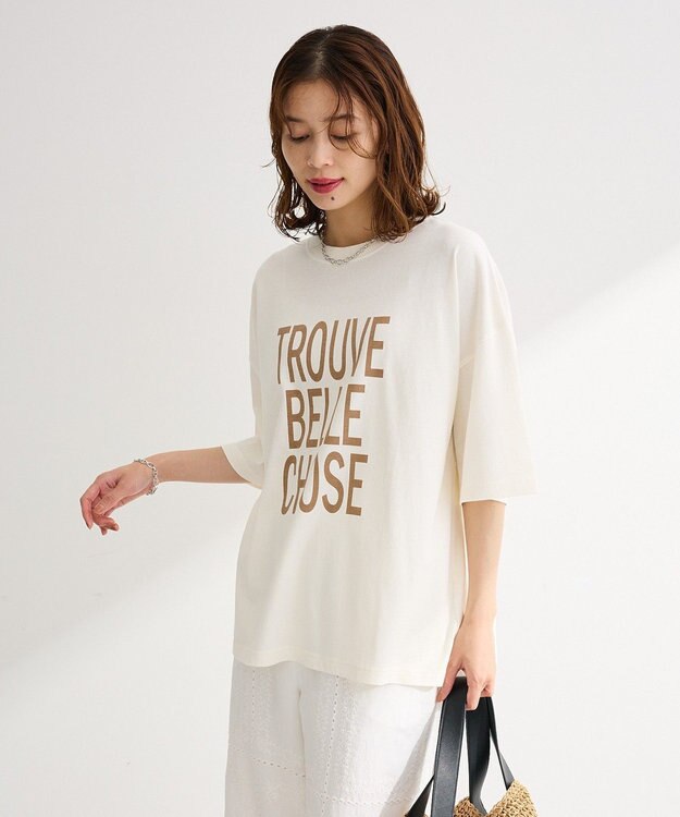 Green Parks ピグメントロゴＴシャツ Ecru