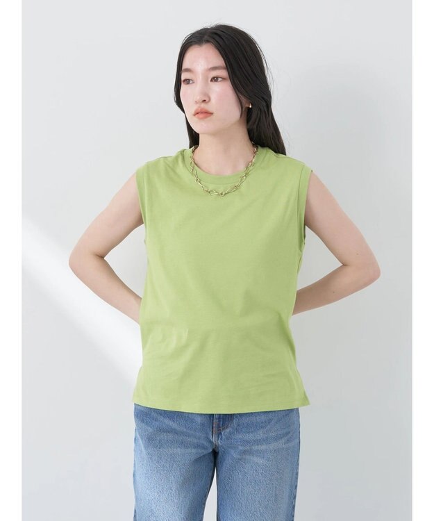 earth music&ecology ノースリーブカットソー（汗じみ防止） Pistachio