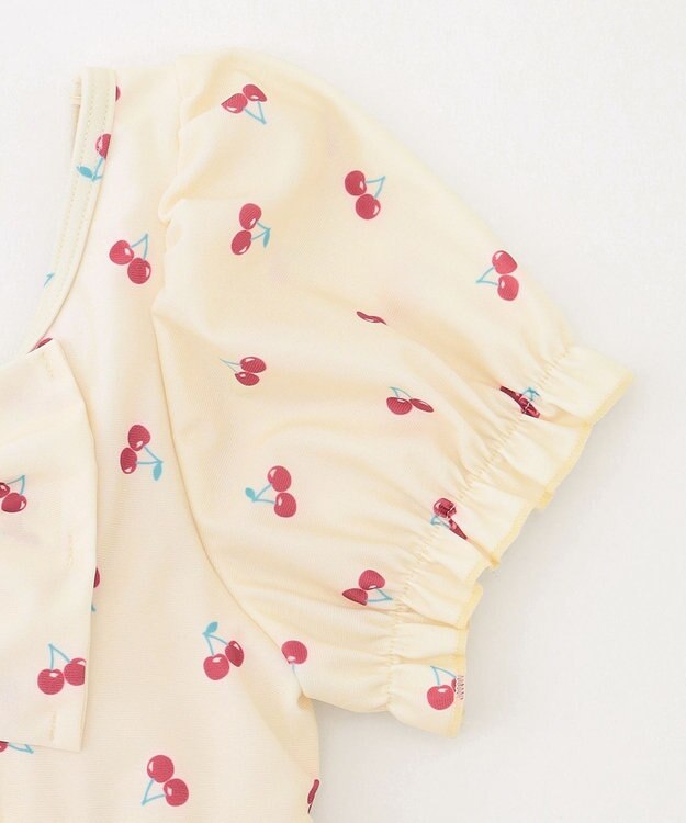 ANY KIDS 総柄 セパレート水着 エクリュ×ピンク（サクランボ）