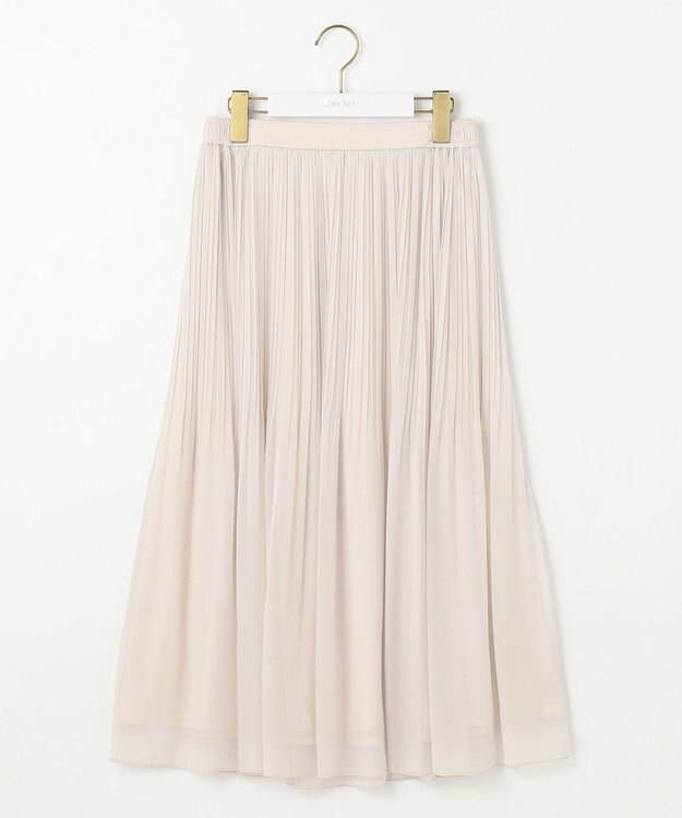 ANY SIS S 【洗える】シャイニープリーツ スカート ベージュ