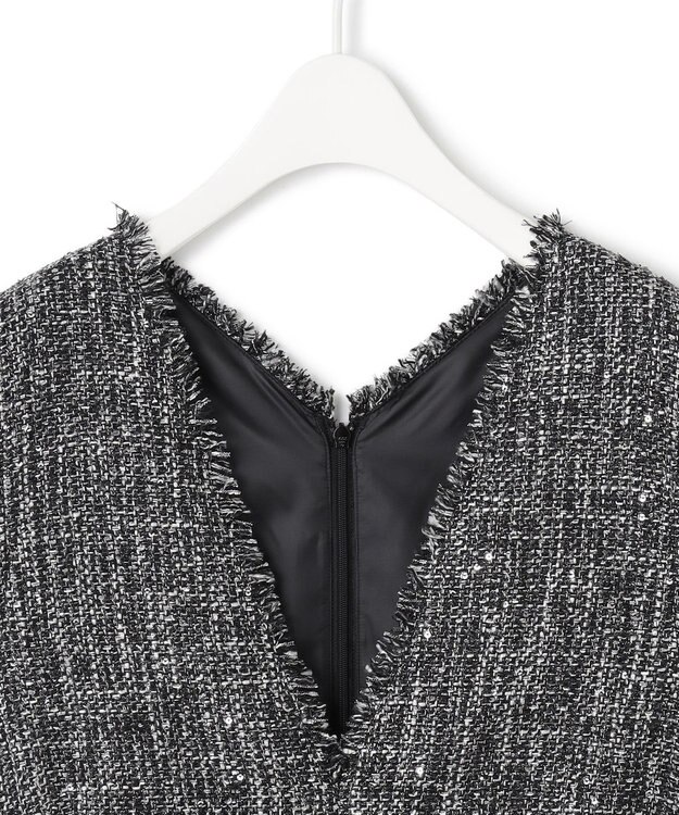 ICB L 【CLASSY.1月号掲載】スパングルツイード ジャンパースカート ブラック×オフホワイト系