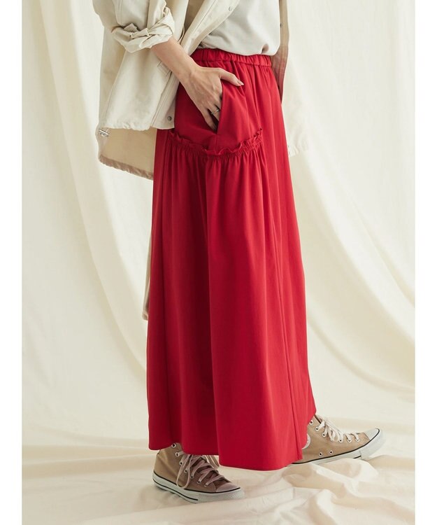 CRAFT STANDARD BOUTIQUE サイドフリルギャザースカート Red