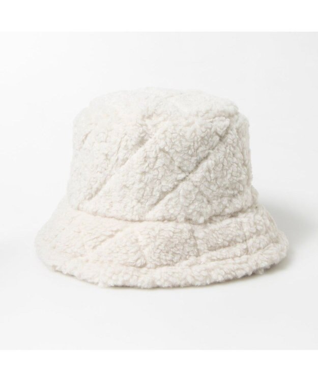 UNBILLION カシュネ cache nez / キルティングフェイクファーバケットハット アイボリー