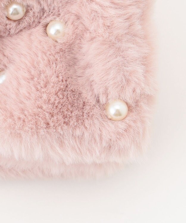 ANY KIDS パール×リボンファーマフラー ピンク