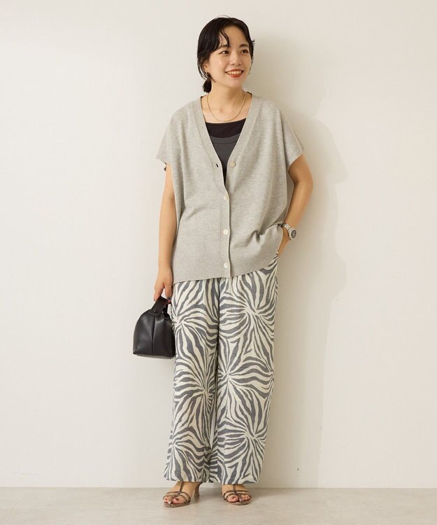 AMERICAN HOLIC フレンチスリーブＶネックニットカーディガン Gray Mixture